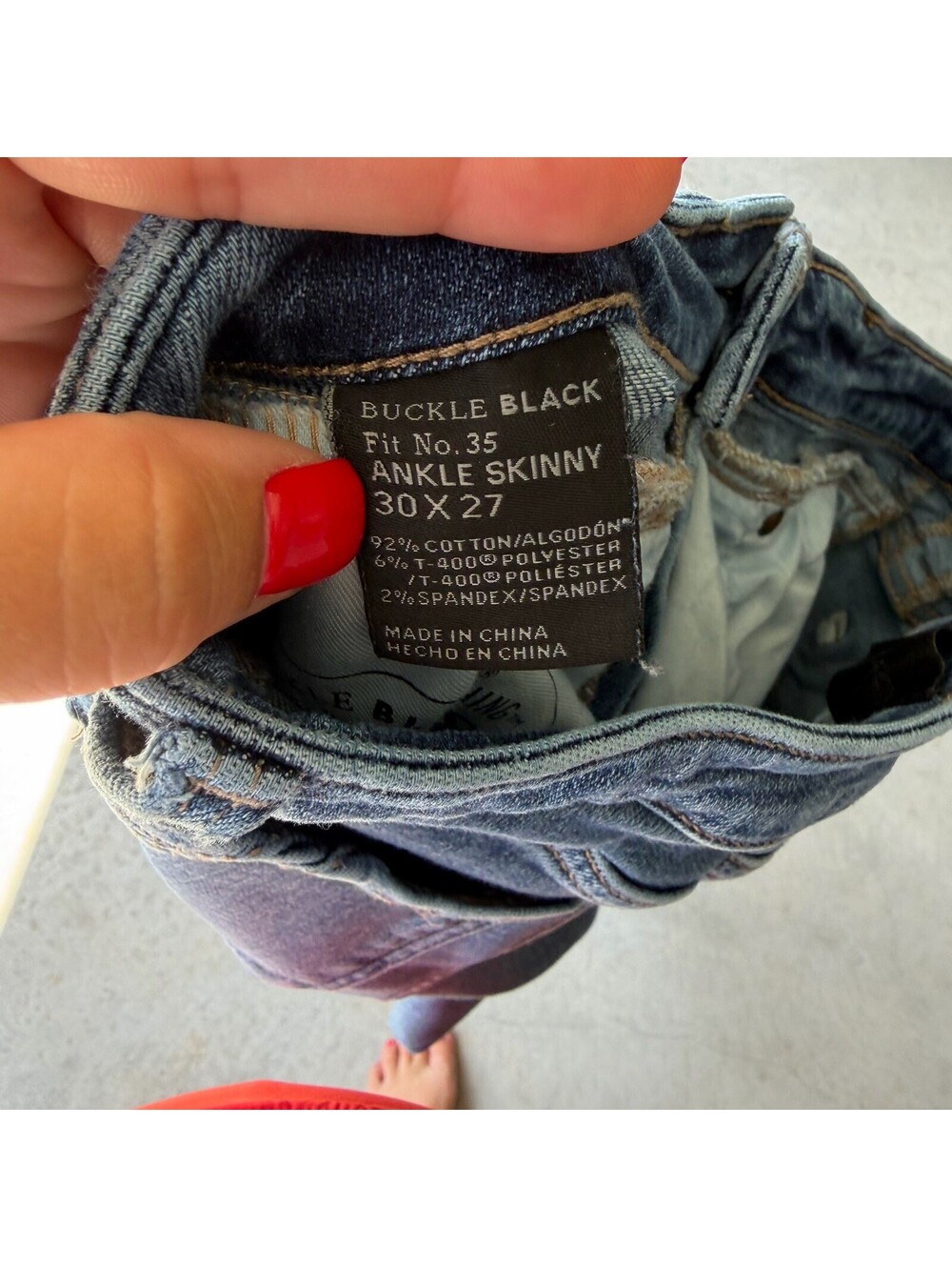Buckle Black Women’s Ankle Skinny Jeans Blue Medium Wash Distressed Stretch 30 - Picture 7 of 8